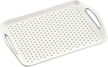 Kesper Dienblad met anti-slip noppen - 32 x 45 cm - Horeca dienblad - Wit - Kunststof - Serveerbladen