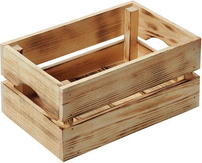 Kesper Fruitkisten opslagbox - old look - lichtbruin - hout - L30 x B20 x H15 cm