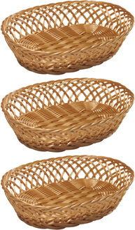 Kesper fruitmand/broodmand - 2x - ovaal - 23,5 x 31 x 8,5 cm - Tafel dekken - broodmandjes