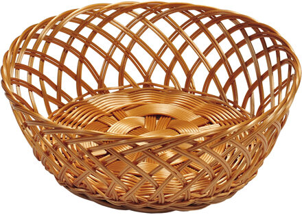Kesper Gevlochten fruitmand/broodmand rond 28 x 11 cm