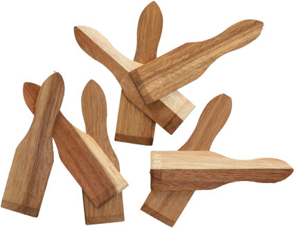 Kesper Gourmetspatels - 16x - acacia hout - 13 x 4 cm - gourmetten - racletten - grillen