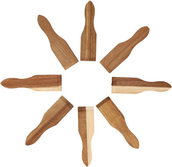 Kesper Gourmetspatels - 16x - acacia hout - 13 x 4 cm - gourmetten - racletten - grillen