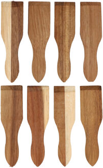 Kesper Gourmetspatels - 8x - acacia hout - 13 x 4 cm - gourmetten - racletten - grillen - Keukenspatels Bruin