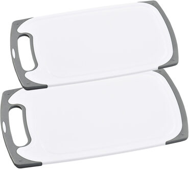 Kesper Hard kunststof snijplanken voordeel set in 2 verschillende formaten - Snijplanken Wit