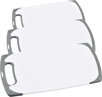 Kesper Hard kunststof snijplanken voordeel set in 3 verschillende formaten - Snijplanken Wit
