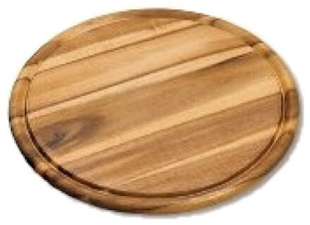 Kesper Houten broodplank/serveerplank rond met sapgroef 30 cm - Serveerplanken Bruin