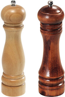 Kesper Houten peper en zoutstel 22 cm bruin/beige