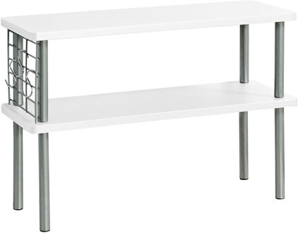 Kesper Keuken aanrecht etagiere - 2 niveaus - hout/metaal - rekje/organizer - 55 x 20 x 38 cm - wit