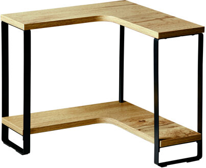 Kesper Keuken aanrecht hoek etagiere - 2 niveaus - hout/metaal - opzet rekje/organizer - 30 x 30 x 28 cm