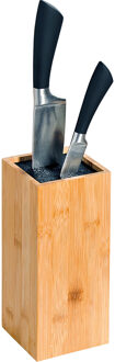 Kesper Keuken messenblok - Bamboe - 10 x 10 x 23 cm - lichtbruin - universele houder
