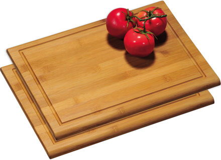 Kesper keuken snijplank - 2x - 28 x 38 cm - Bamboe hout - Keuken - Dikke snijplank