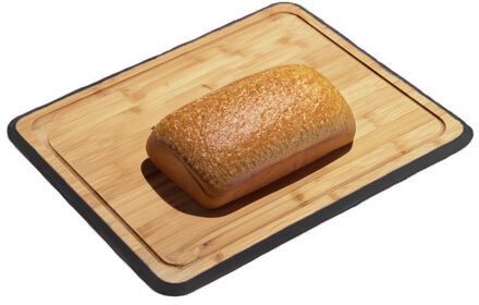 Kesper Keuken voedsel bereiden snijplank - 40 x 30 cm - bamboe hout - zwarte rand