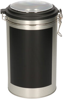 Kesper keuken voorraadblik met krijtbord schrijfvlak - 11 x 19 cm - zilver - 1.8 liter