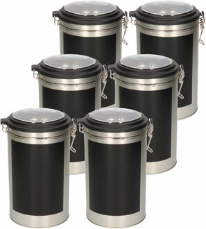 Kesper keuken voorraadblik met krijtbord schrijfvlak - 6x - 11 x 19 cm - zilver - 1.8 liter