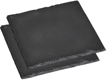 Kesper Pannenonderzetters - 2x stuks - leisteen - 20 x 20 cm
