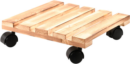 Kesper Plantenpot trolley - hout - bruin - 30 x 30 cm - max 100 kilo - Planten onderzetter