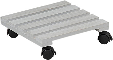Kesper Plantenpot trolley - hout - grijs - vierkant - 30 x 30 cm - max 100 kilo