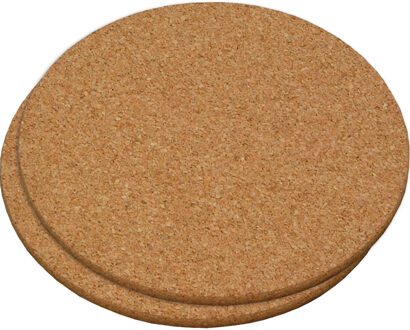 Kesper ronde pannen onderzetters - 2x - van kurk - Dia 20 cm - 1 cm dik