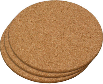 Kesper ronde pannen onderzetters - 3x - van kurk - Dia 20 cm - 1 cm dik