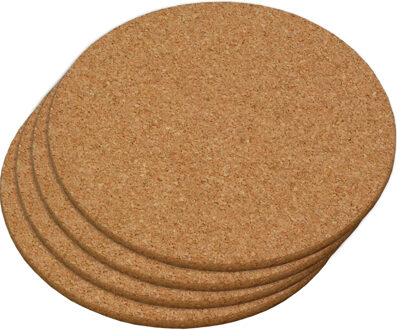 Kesper ronde pannen onderzetters - 4x - van kurk - Dia 20 cm - 1 cm dik