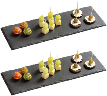 Kesper Serveerplank - 6x - Leisteen - 13 x 38 cm - rechthoek