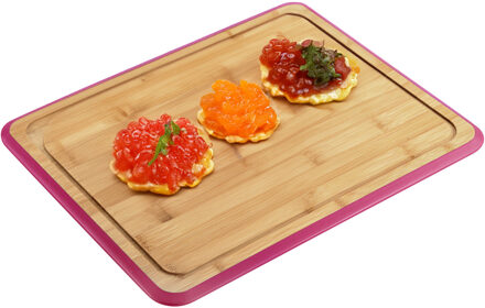 Kesper Snijplank - 40 x 30 cm - bamboe hout - rode rand