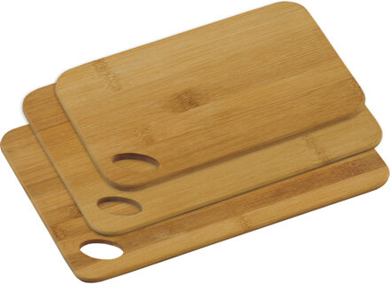 Kesper snijplanken voordeel set - 3 formaten - bamboe hout - 14 x 22 - 21 x 30 - 24 x 35 cm