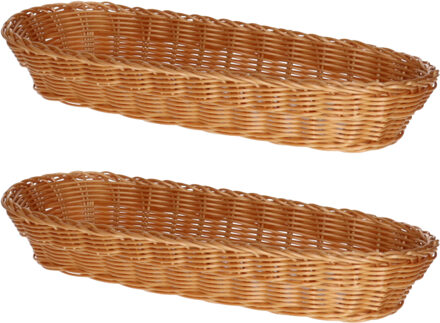 Kesper stokbrood broodmand - 2x - gevlochten - 41 x 16 x 7 cm