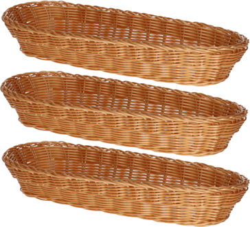 Kesper stokbrood broodmand - 3x - gevlochten - 41 x 16 x 7 cm