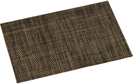 Kesper tafel placemats/onderleggers - 2x - messing bruin - 29 x 43 cm - kunststof geweven