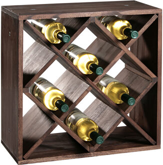 Kesper Wijnrek - hout - vierkant - 16 flessen - 25 x 50 cm