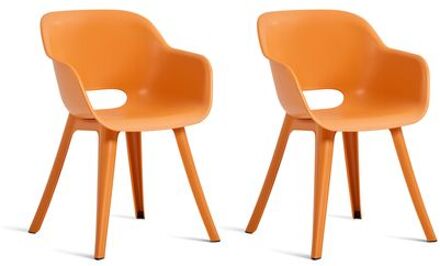 Keter Akola Tuinstoelen - 2 stuks -56,5x55x80cm - Oranje