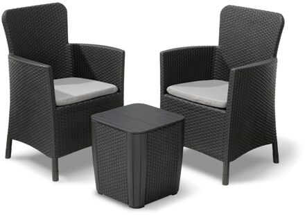 Keter Balkonmeubelset Miami grafiet 5-delig 223815 Grijs