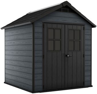 Keter Tuinhuis Newton 757 - Kunststof - Houtlook - 228x223,5x252 Cm - 5,11m²