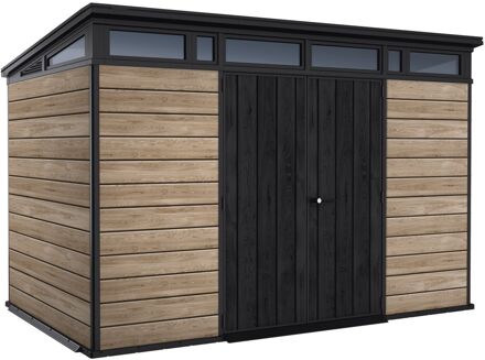 Keter Tuinhuis Pent 117 Ashwood - Kunststof - 340x218x226cm - 7,41m2