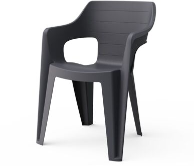 Keter Tuinstoel Bilbao Stapelbaar Zwart 57x57x79cm