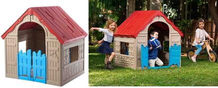 Keter Wonderfold Speelhuis Beige, Rood