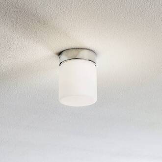 Keto LED plafondlamp, cilinder, chroom chroom, opaal