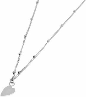 Ketting heart silver Zilver - One size