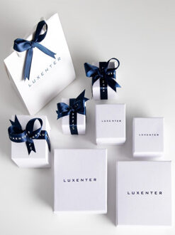 Ketting Luxenter Bloem afgewerkt in Goud - maat Wit