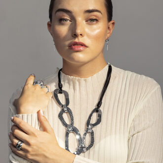 Ketting Luxenter Utbe gerhodineerd Zilver - One Size