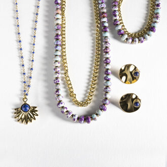 Ketting Luxenter Viwing 18k gouden afwerking - maat Blauw