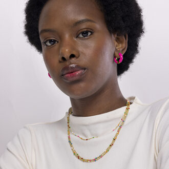 Ketting Luxenter Yao afgewerkt in 18k geel goud Veelkleurig