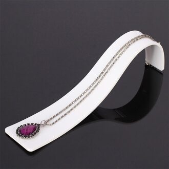 Ketting Organizer Holder Stand Armband Case Sieraden Exposant Horloge Display Acryl Riser Sieraden Teller Accessoires wit