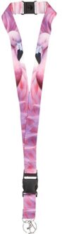 Kettingkoord/sleutelkoord/Lanyard - flamingo - vogel - 50 cm Roze