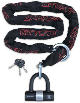 Kettingslot ART-4 - 180cm - Zwart / Rood