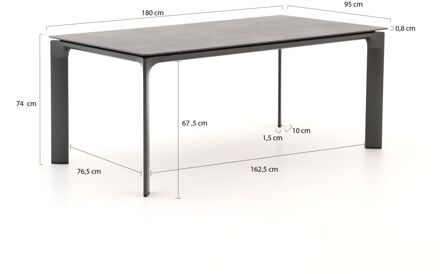 Kettler Diamond dining tuintafel 180x95cm - Laagste prijsgarantie! Grijs