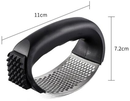 Keuken 2-In-1 Rvs Knoflookpers Gebogen Vlees Losmaken Machine Slijpen Slicer Gadgets Multifunctionele knoflook Chopper zwart