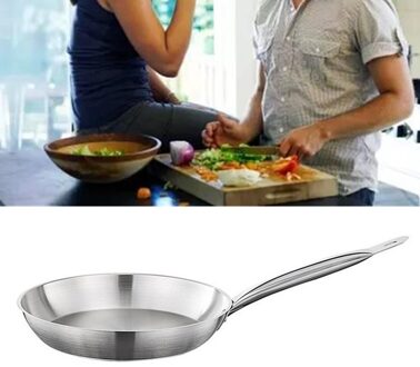 Keuken 20 cm Vaatwasser Oven Veilig Inductie Koekenpan Rvs Koekenpan Koekenpan Kookgerei Accessoires Koken Gereedschap