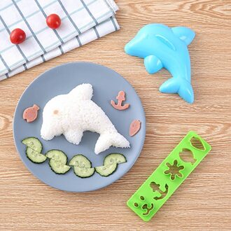Keuken 4 Stuks Leuke Cartoon Sushi Nori Rijst Mold Decor Cutter Bento Maker Sandwich Diy Tool Accessorie Thuis Bakken Nori sushi Tool
